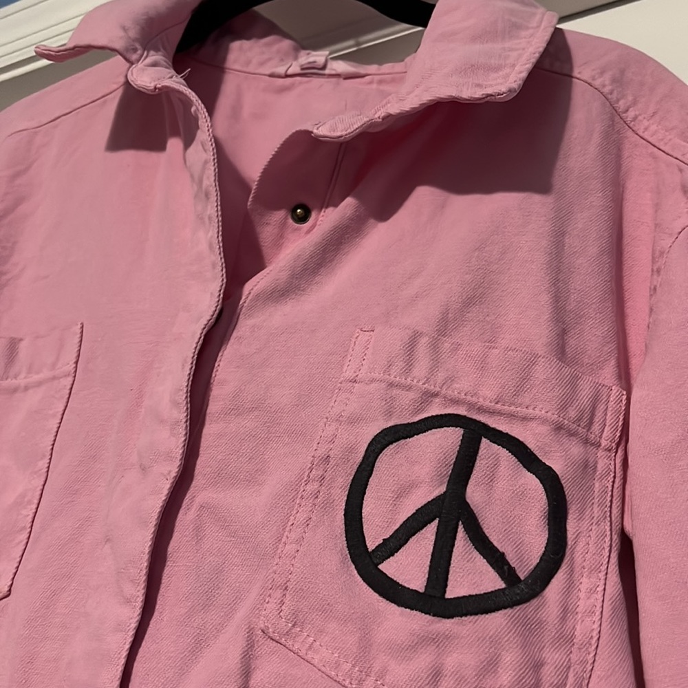 Pink Jumpsuit with Peace Symbol - Picture 3 of 6